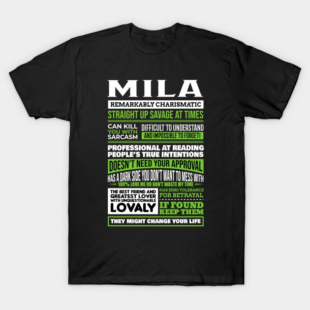 Mila T-Shirt by Guitar Hero-Typography 